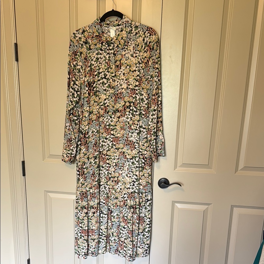 H&M Floral Long Sleeve Maxi Dress